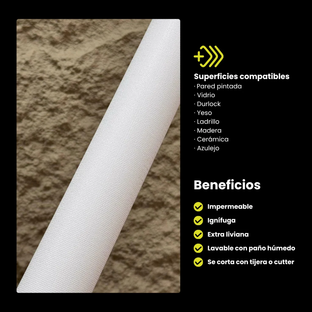 Vinilo Blanco Liso 60x300CM · Información técnica