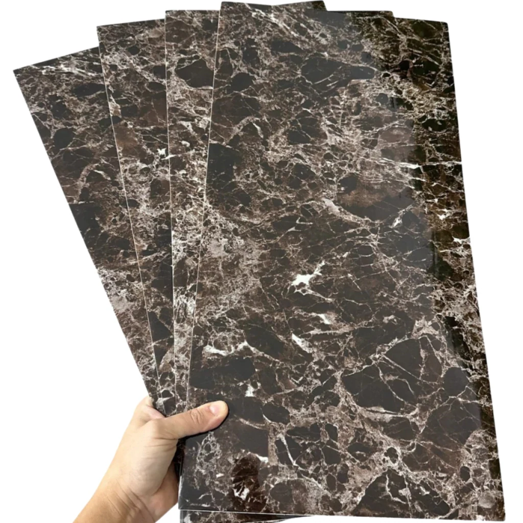 Placas Autoadhesivas Simil Marmol 30x60cm Marron X4 - · Foto del proveedor