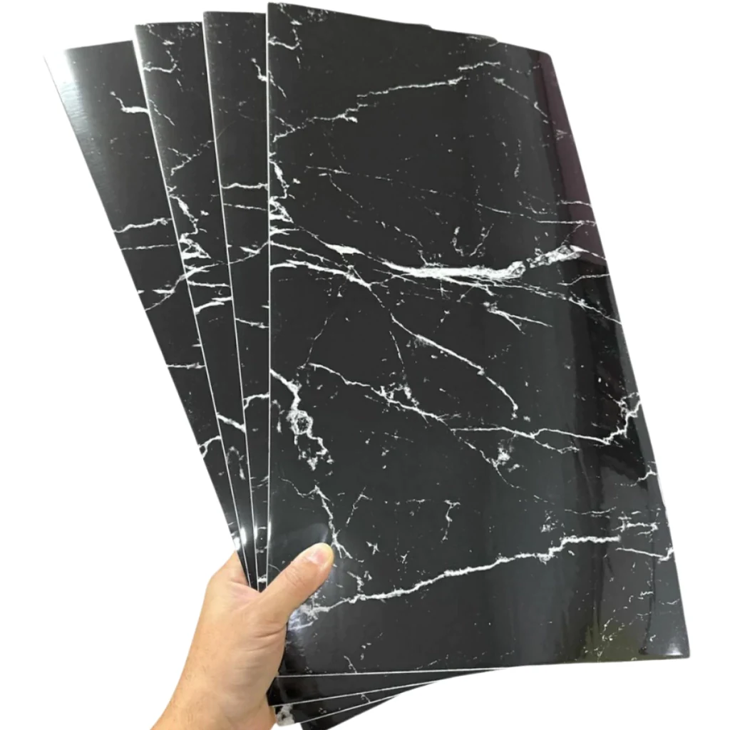 Placas Autoadhesivas Simil Marmol 30x60cm Negro X4 · Foto del proveedor
