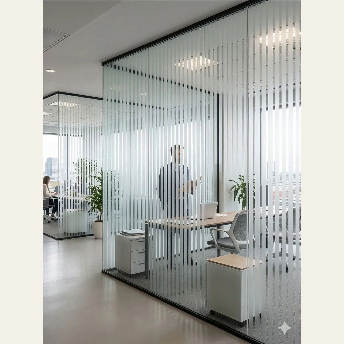 Esmerilado Electroestàtico Para Vidrios, Ventanas 0,6x5m - Lineas
