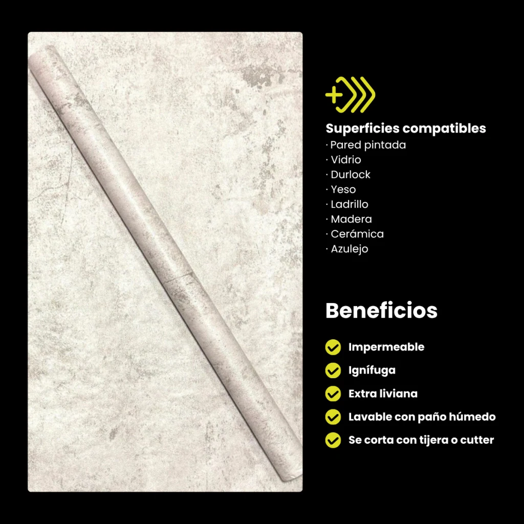Vinilo Cemento Claro 60x300CM · Información técnica